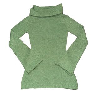 NWT Tulle Y2K Deadstock Green Cowl Neck Sweater Tunic Cozy Winter Holiday